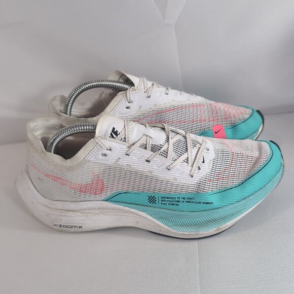 Nike ZoomX Vaporfly Next% 2 CU4111-101 US 8.5 M 10 W White Watermelon Pink Blue - Picture 4 of 16